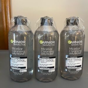 Garnier SkinActive Micellar Cleansing Jelly Water with Charcoal Set of 3 NEW